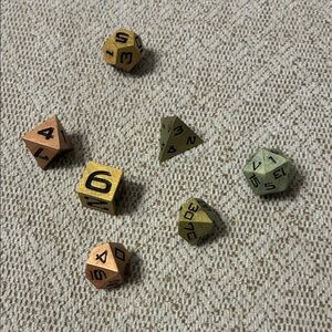 Metallic Polyhedral Dice Set for Tabletop Games